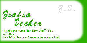 zsofia decker business card